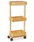 Slim Storage Cart, 3-Tier Bamboo Rolling Utility Cart Standing Rack on Wheel, Mobile Shelving Unit Organizer Serving Trolley Slide Out Cart for Office, Bathroom, Kitchen, Laundry Room and Narrow Place